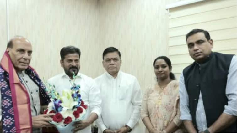 Revanth Reddy Urges Rajnath Singh To Allocate Defence Lands In Hyderabad For 'Gandhi Sarovar Project'