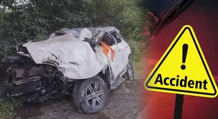 सुरतहून शिर्डीकडे निघालेल्या साई भक्तांवर काळाचा घाला; चालकाचे नियंत्रण सुटलं, फॉर्च्युनरनं तीन पलट्या घेतल्या; तीन जणांचा मृत्यू, चार जखमी