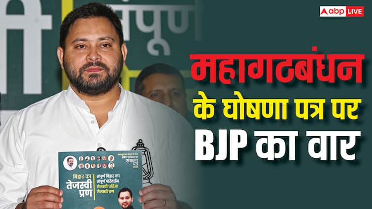 'ये प्रण पत्र नहीं है, ये…', महागठबंधन के Manifesto पर BJP का हमला, कह दी ये बड़ी बात
