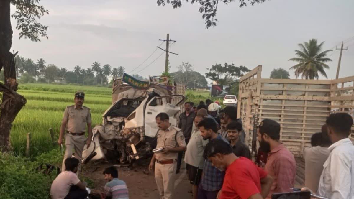 ಶಿವಮೊಗ್ಗ: ಗೂಡ್ಸ್ ವಾಹನ ಮರಕ್ಕೆ ಡಿಕ್ಕಿಯಾಗಿ ಮೂವರು ಸ್ಥಳದಲ್ಲೇ ಸಾವು